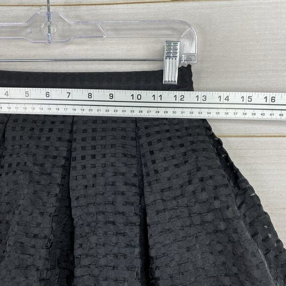 Akira Chicago Skirt Sz S Black Burnout Chiffon Lined Pleated Flare Lightweight - Picture 4 of 10